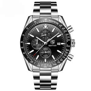 Montre chronographe sport pour homme OEM ODM, nouvelle collection, avec tachymètre, date, étanche, style business décontracté, en acier inoxydable, mouvement quartz. - Product Image 3