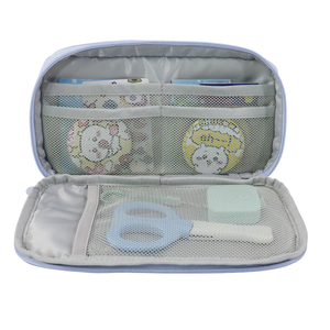 SENDA Light Blue Nylon Pencil Case with Zipper and Bear Patch for <b>School</b> or Office Use - Product Image 5