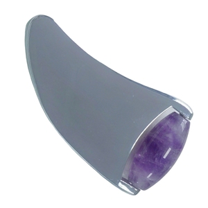 Rouleau facial en alliage de zinc et améthyste en forme de corne de bélier - Product Image 3
