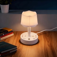 Lámpara de Escritorio Retro SUZHERM con Enchufe de 3 Tomas Estándar Británicas, 2 Puertos USB, 1 Puerto Tipo-C, Carcasa Resistente al Fuego, Construcción de Cobre, Cable de 2m