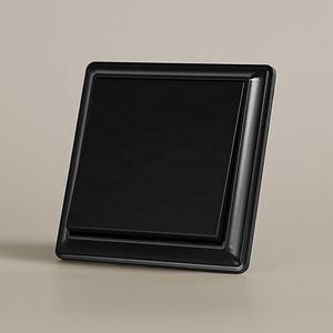 90*90mm grand panneau finition mate couleur noire plaque de couverture PC ignifuge interrupteur mural Standard ue 1 gang 1 voie interrupteurs de lumière - Product Image 1