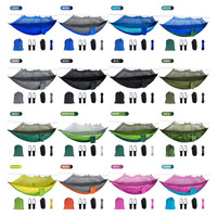 Portable Double Camping Hamac pour Activités De Plein Air 2 Personnes En Nylon Mobilier D'extérieur Moustique Toile Maille Tissu Parachute