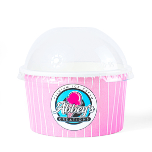 Custom Logo 5oz Double Wall Eco-Friendly Biodegradable <strong>Paper</strong> <strong>Cup</strong> Lids Spoon <strong>Mini</strong> Ice Cream Rolls Dessert Container Customizable - Product Image 2