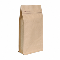 Sacs à café refermables personnalisés avec logo, fond plat, fermeture éclair, emballage plastique, sacs en aluminium pour grains de café et en-cas avec valve