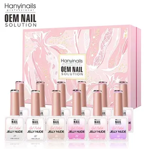 Hanyinails Jelly Nude Crystal Glass Gel Colors Uv Gel Nail Polish