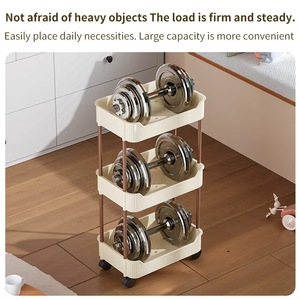 Carrito de Almacenamiento Moderno y Ecológico <span class=keywords><strong>para</strong></span> Cocina, con 5 Niveles, <span class=keywords><strong>Cesta</strong></span> de Plástico <span class=keywords><strong>para</strong></span> Frutas y Verduras, Rotación de 360 Grados - Product Image 4