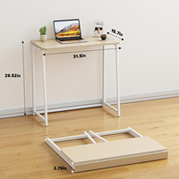 Bureau pliable ergonomique convertible 31,5 pouces, table d'ordinateur pliable pour petits espaces
