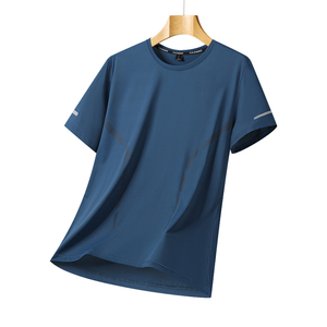 T-shirt d'été à manches courtes pour hommes, col rond, mince, respirant, à demi-manches, grande taille, mode chaude. - Product Image 3