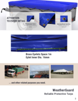 Bâche en PVC standard WeatherGuard avec œillets en laiton, personnalisable, imperméable, pour camion, remorque, sac, résistante, ignifuge
