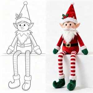 2025 personalizado niño <span class=keywords><strong>travieso</strong></span> Navidad felpa suave algodón PP algodón pierna larga elfo juguete 30cm - Product Image 5