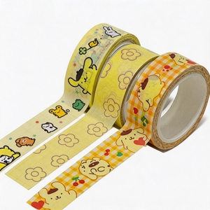 <span class=keywords><strong>Cinta</strong></span> <span class=keywords><strong>Adhesiva</strong></span> <span class=keywords><strong>Decorativa</strong></span> Washi Personalizada con Diseño de Dibujos Animados, Fácil de Rasgar, Adhesivo de una Sola Cara, Ecológica, para Decoración de Diarios - Product Image 1