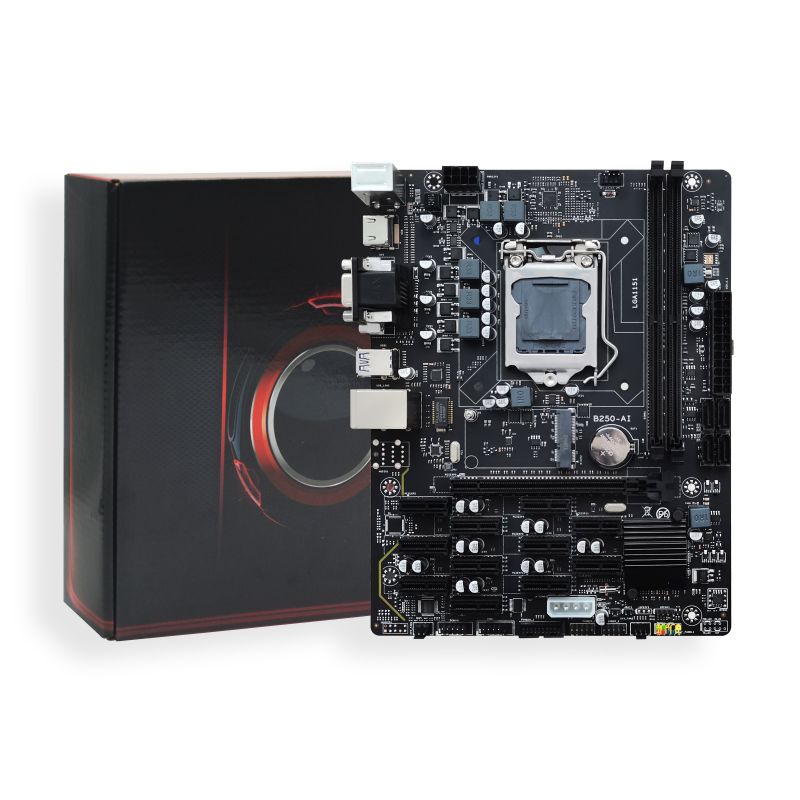 Placa Gráfica B250 Expert Motherboard 12 Gpu Pcie Lga 1151 Mainboard 6,7,8,9th Corei7/i5/i3