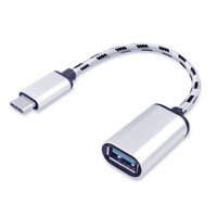Kabel Adaptor USB C OTG 2 in 1 Metal Braided Micro USB Type C Type-C 3.1 Male ke USB 3.0 2.0 Female, Konektor Sinkronisasi Data