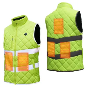 Heated Vest Winter Sports Outdoor Activities XL Size Fleece Fabric Velvet Knitted Battery Heat Seal Pocket Decoration 5V Voltage