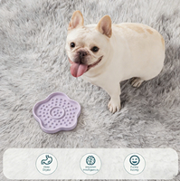 MoMoPaw Flower Floral Ceramic High Quality Flower Pink Pet Ceramic Slow Feeding Plate Cat and Dog Lick Mat Bowl Slow Feeder
