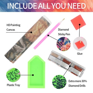 Nouvelle conception 2026 : Peinture diamant 5D <span class=keywords><strong>Lion</strong></span> Rose, motifs animaux, avec diamants acryliques imprimés de haute qualité, écologique, pour décoration murale DIY - Product Image 3