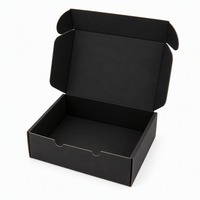 Boîte d'expédition pliable en carton ondulé noir C5 personnalisée, étanche, avec fermeture à languette, pour vente en gros, approvisionnement direct en vrac, vente au détail, gaufrage