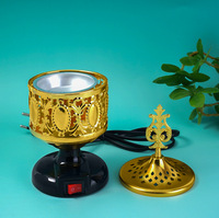 Ensemble d'encensoirs anciens pour le Ramadan, en bois, nacre et forme de cône, avec parfum de bois de santal et de rose, emballé dans des boîtes