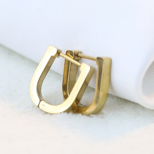 U Shape Stainless Steel <b>Stud</b> <b>Earrings</b> 10Mm Geometric Fashion Ear Jewelry For Women Gold And Silver Color - Product Image 4
