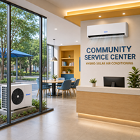 Climatiseur solaire hybride mural DC Inverter 36000 BTU 3 CV, unité split, compresseur rotatif double R32, intelligent pour la maison