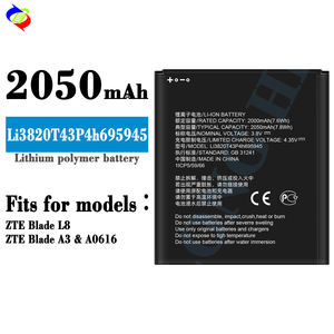 ZTE Blade L8 için yeni 2050mAh yedek pil/bıçak A3 telefon pil Li3820T43P4h695945 telefon piller - Product Image 2