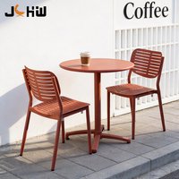Chaise de salle à manger extérieure moderne en aluminium pour balcon, café et restaurant, avec cadre en aluminium personnalisé pour mobilier de jardin et de terrasse