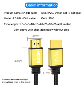 สาย HDMI 4K 2025ที่เชื่อถือได้คุ้ม<span class=keywords><strong>ค่า</strong></span>เงิน0.5ม. 1m1.5m 2ม. 3ม. 5ม. 10ม. 15ม. 20ม. 4K @ 120Hz ความเร็วสูงพิเศษ48Gbps - Product Image 4