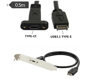 <span class=keywords><strong>C</strong></span>âble USB 3.1 femelle à Type <span class=keywords><strong>C</strong></span> femelle vers Type <span class=keywords><strong>E</strong></span> mâle, Extension avec vis de montage à panneau, pour ordinateur, haute vitesse, livraison gratuite - Product Image 4