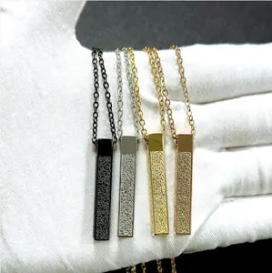 Factory Direct supply titanium steel stainless steel corrosion carving necklace Arabic text Middle Eastern necklace