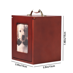 QuMaZhu American Style Mahogany <b>Wooden</b> Pet Urns for Dogs & Cats Ashes <b>Memorial</b> Coffin Funeral Keepsake Gift - Product Image 5