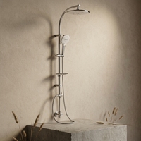Accessoires de douche pour salle de bain, ensemble de colonne de douche à tête ronde 3 fonctions