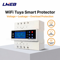 Protecteur de tension automatique triphasé intelligent réglable 63A avec contrôle WiFi par application et écran LCD, protection contre les surtensions et les sous-tensions