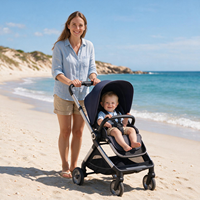Poussette Bébé Haut de Gamme en Matériaux Premium, Conception Pliable, 4 Roues en PU, Capacité de Charge de 15 kg, pour Bébés de 0 à 3 Ans