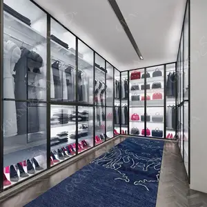 Individueller Schrank Glastür hölzerne Kleidung Kleiderschrank mit Led-Schrank moderner Kleiderschrank Schlafzimmermöbel