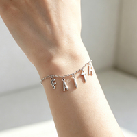 Breloques en acier inoxydable étanches en forme de lettres de l'alphabet, pendentifs minimalistes A-Z pour collier personnalisé, bracelet, bijoux DIY