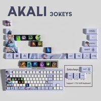 Leag of Legends LOL - Touches de clavier personnalisées - 30 touches - PBT - Hauteur OEM - Thème Yasuo Yone Zed Assassin - Touches de clavier pour périphériques de jeu