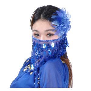 Accesorios <span class=keywords><strong>de</strong></span> Danza del Vientre Nayaking, <span class=keywords><strong>Velos</strong></span> Faciales <span class=keywords><strong>de</strong></span> Chifón con Cuentas y Lentejuelas para Disfraces <span class=keywords><strong>de</strong></span> Danza - Product Image 1