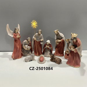 Colección <span class=keywords><strong>de</strong></span> Escenas <span class=keywords><strong>de</strong></span> Natividad Pintadas a Mano, Estatuas <span class=keywords><strong>de</strong></span> la Sagrada Familia, Ángel y <span class=keywords><strong>Reyes</strong></span> Magos, Elegante Regalo Religioso Navideño para el Mantel - Product Image 1