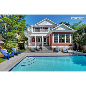 Coastal Style <b>Light</b> Steel Frame Villa HG-V17061760A With <b>Pool</b> Deck And Balcony For Residential Use - Product Image 1