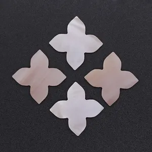 Factory Price Natural Stone Pink Mother of Pearl Four Leaf Clover Loose Gemstones For Sale