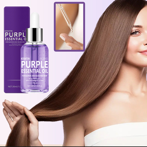Purple <b>Keratin</b> <b>Hair</b> Essential <b>Oil</b> <b>for</b> Blonde Bleached <b>Hair</b> Color Correcting Repair Serum 30ml - Product Image 3