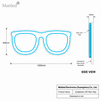 Letrero de Neón para Gafas, 12V, Luz LED Pequeña, Color y Tamaño Personalizados, Logotipo de Gafas, Letrero de Neón para Decoración de Tiendas Ópticas