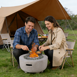 <span class=keywords><strong>Cheminée</strong></span> à éthanol ronde pour foyer de table portable, foyer de table d'intérieur pour la décoration de la maison et du patio - Product Image 1
