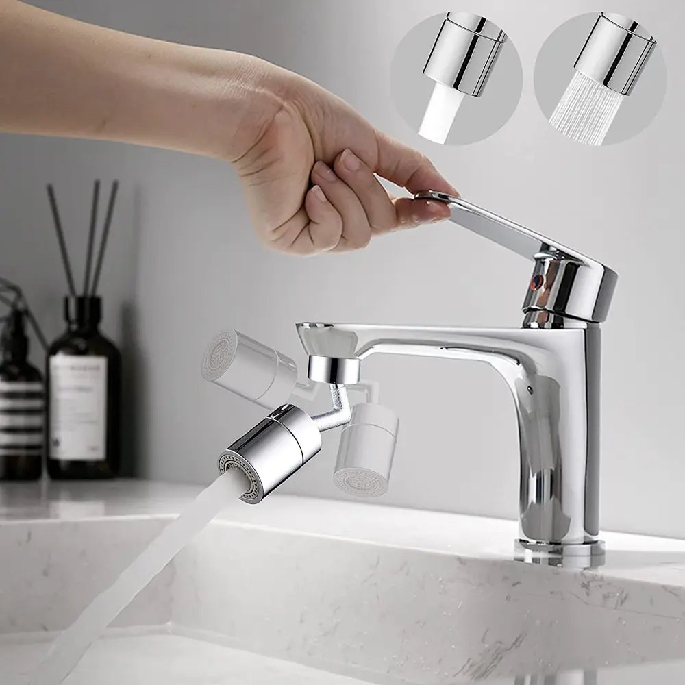 Amazon saving universal splash filter faucet multi-function sprayer head kitchen faucet 720 degrees rotating faucet head