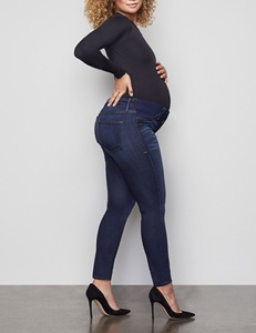 <span class=keywords><strong>Jean</strong></span> élastique pour femme, modèle, Inserts souples, noir, taille moyenne, slim, femme enceinte, pantalon, Leggings de maternité, vente en gros - Product Image 2