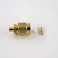 Connecteur coaxial RF SMA à polarité inversée, connecteur mâle droit pour câble semi-rigide de 0,086''