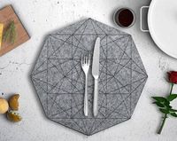 Ensemble de dessous-de-plat et sous-verres en feutre lavable de haute qualité, style tendance, avec logo en cuir personnalisé pour la maison et les restaurants