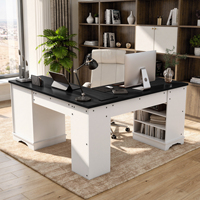 Bureau de travail en L moderne, durable, modulaire, écologique, avec tiroirs de charge USB, armoire à dossiers résistante à l'eau, montage facile, pour la maison