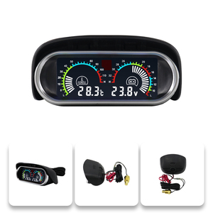 文乐新型通用汽车零件，带水温传感器电子仪表液晶2合1水平水温和电压表 - Product Image 6