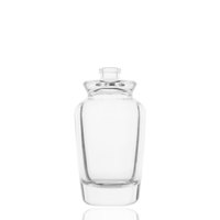 Flacon de parfum en verre vide transparent unique avec pulvérisateur de liquide visible, 50 ml, 100 ml, en stock usine
